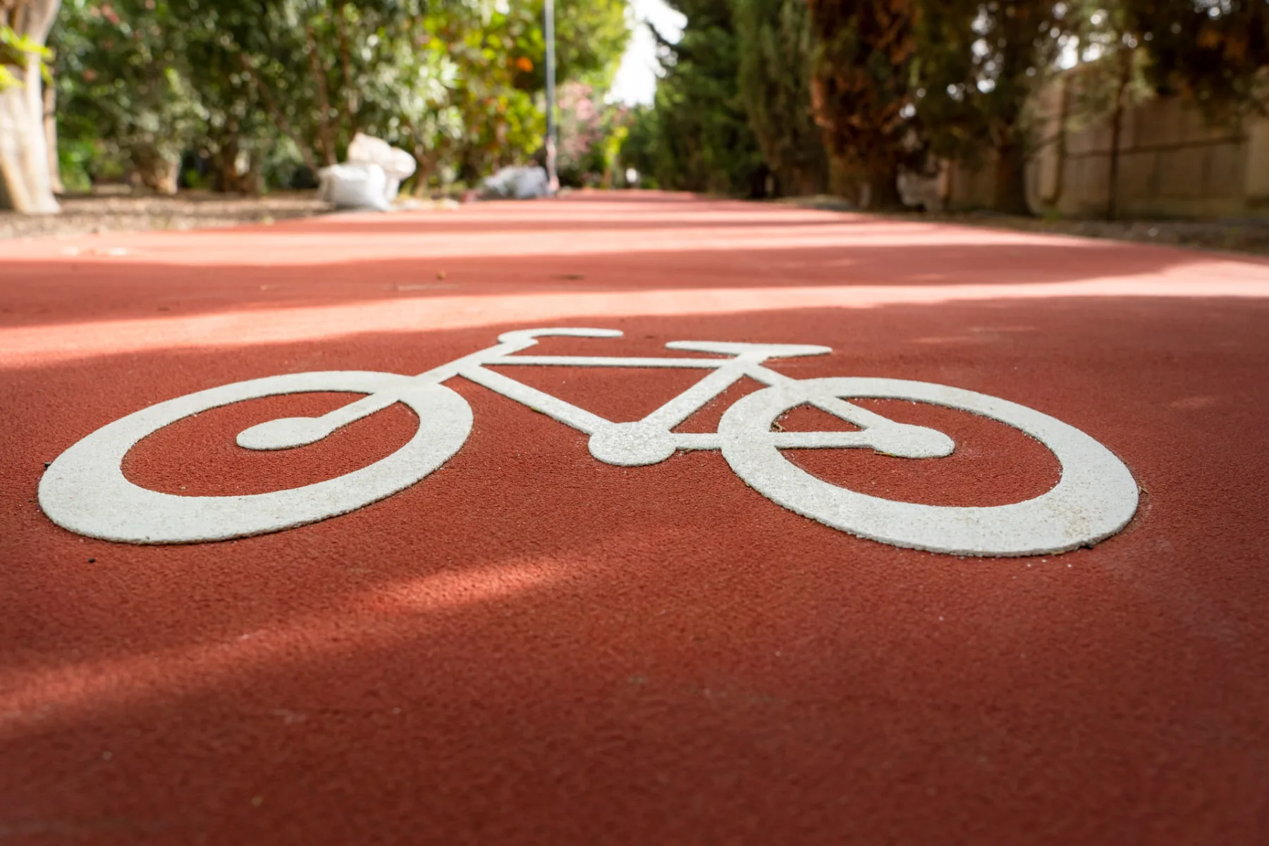 Pictograma de bicicleta integrado en pavimento Zoruflex Tráfico rojo antideslizante
